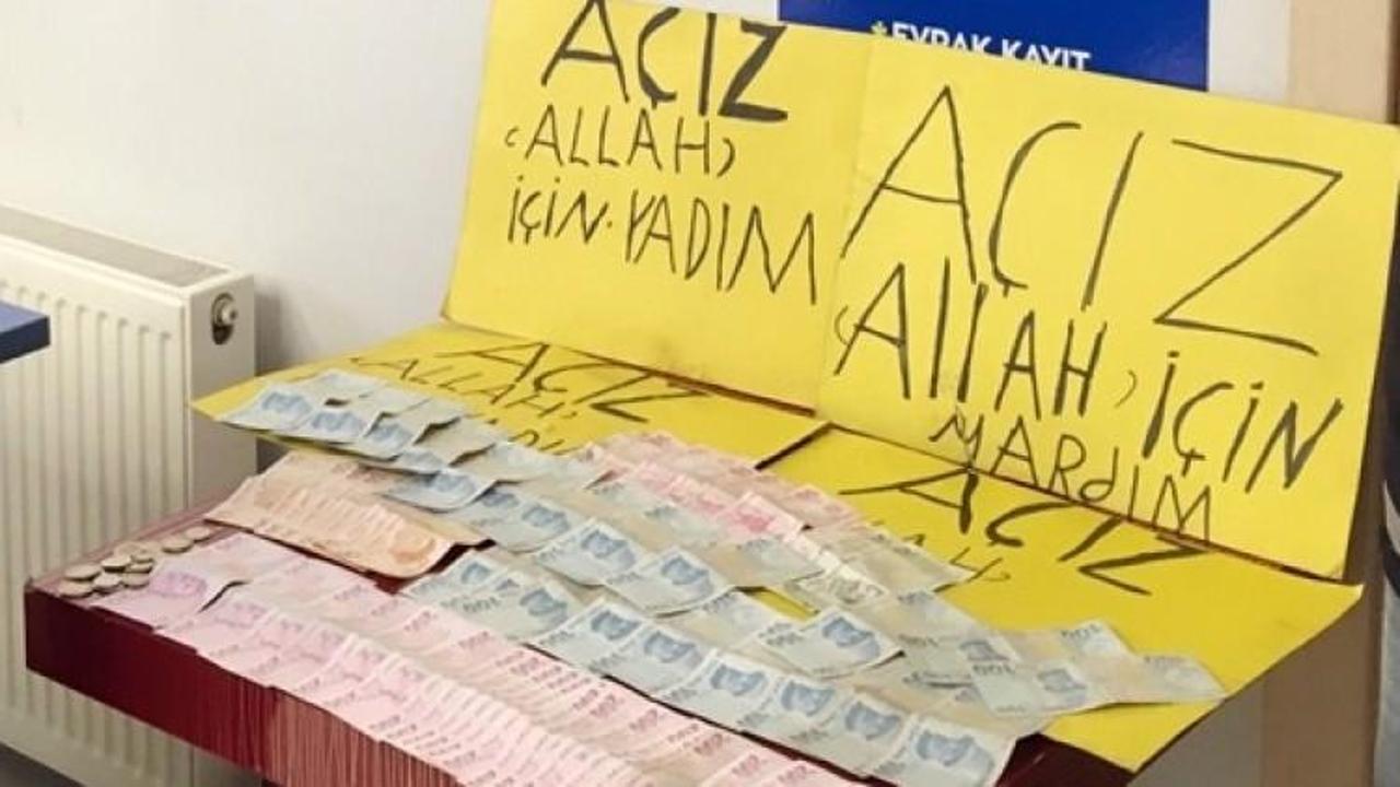 Dilencinin üzerinden 8 bin 500 lira çıktı