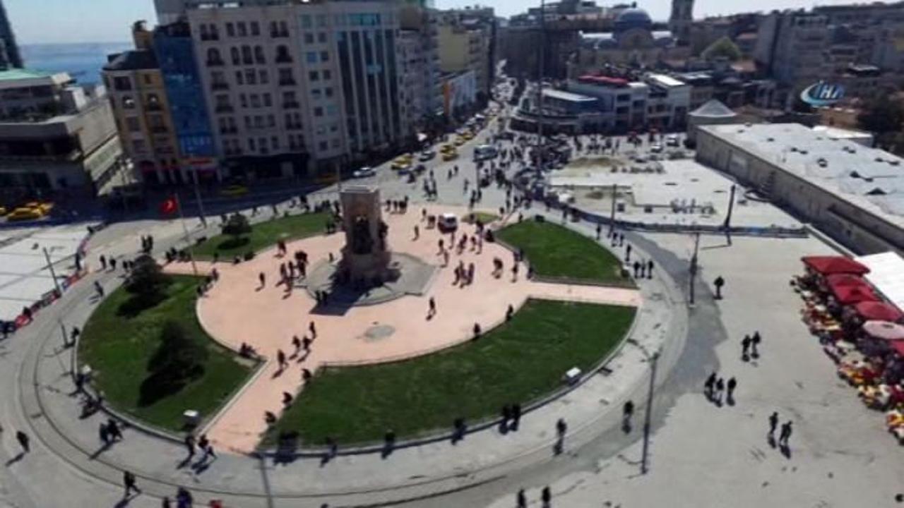 Taksim Meydanı'na bir de havadan bakın!