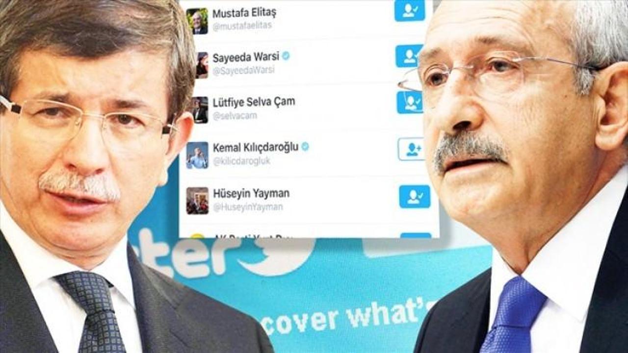 Davutoğlu Kılıçdaroğlu'nu 'unfollow' etti