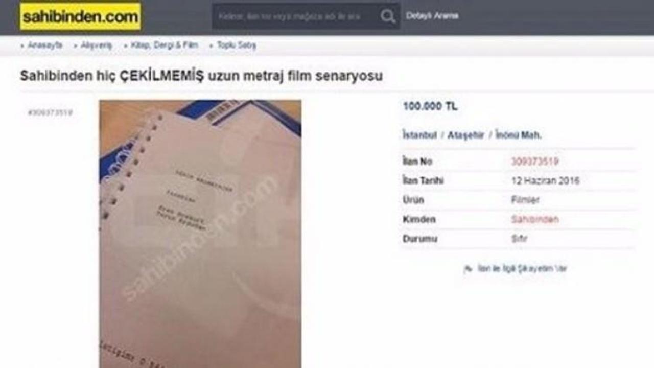 Sahibinden satılık &ccedil;ekilmemiş film senaryosu