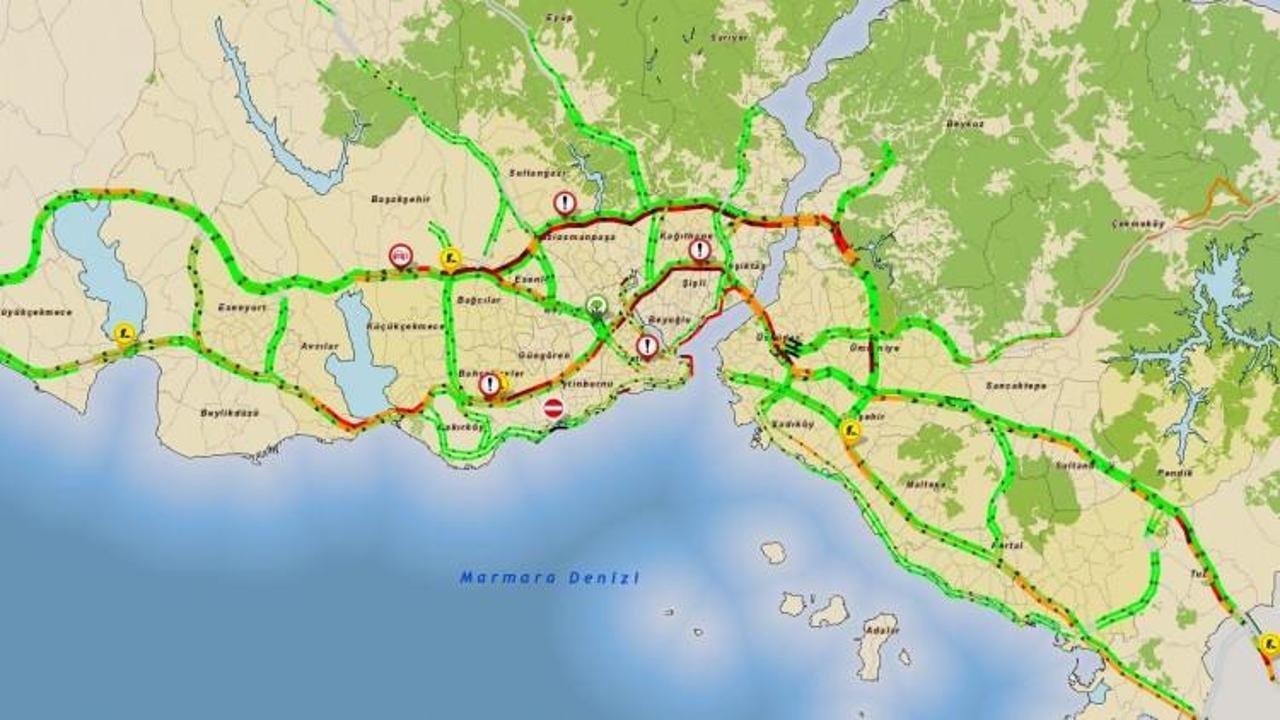 İstanbul’da trafik yoğunluğu yüzde 40