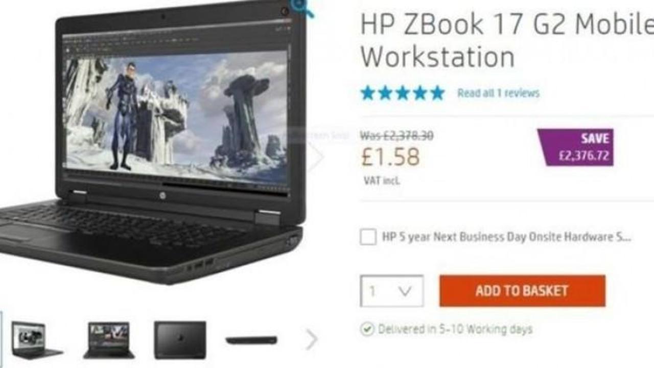 HP yanlışlıkla 6 liraya yeni bilgisayar sattı
