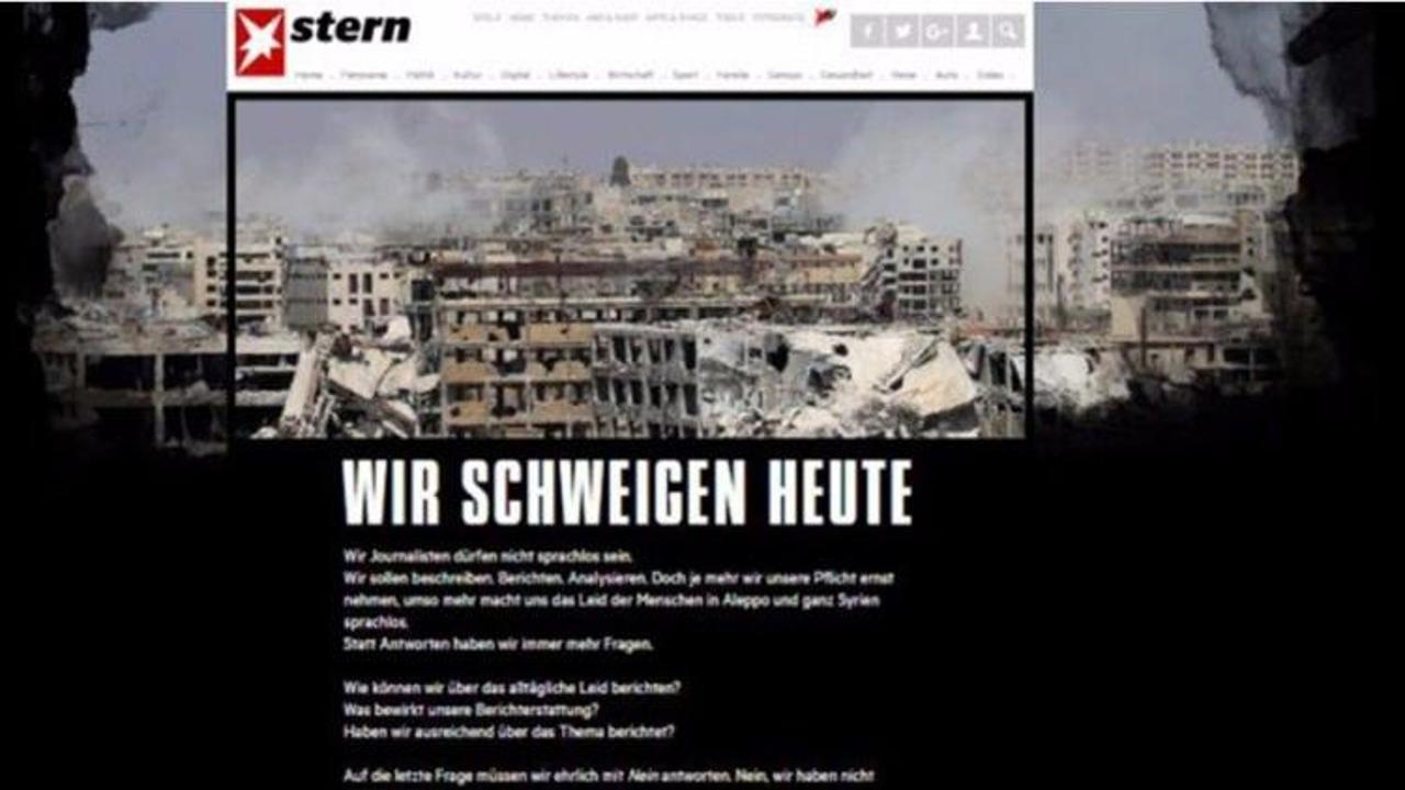 Alman dergisi Halep'e dikkat çekmek için sustu