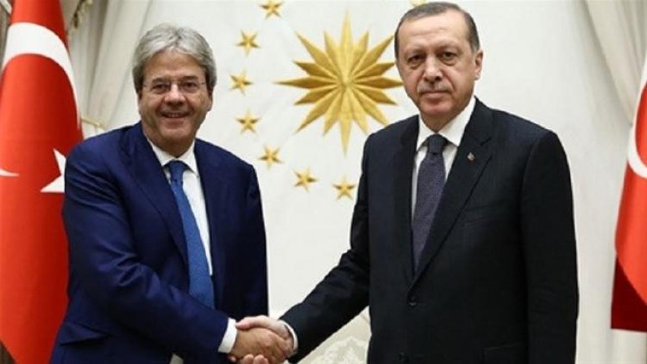 Cumhurbaşkanı Erdoğan Gentiloni'yı kabul etti