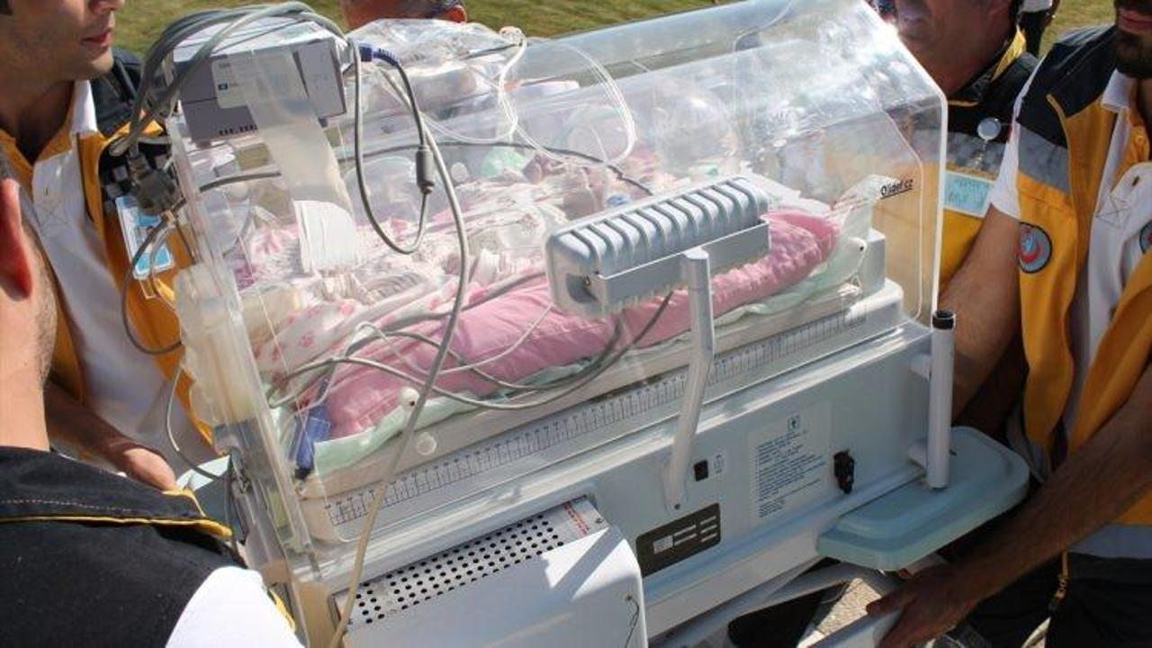 Kalp sorunu olan bebek ambulans helikopterle sevk edildi
