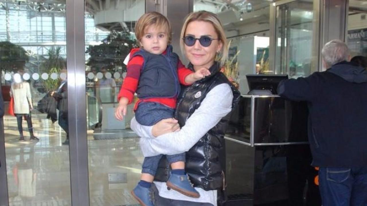 Ece Erken oğlu Eymen'in sa&ccedil;larını mı boyatıyor?