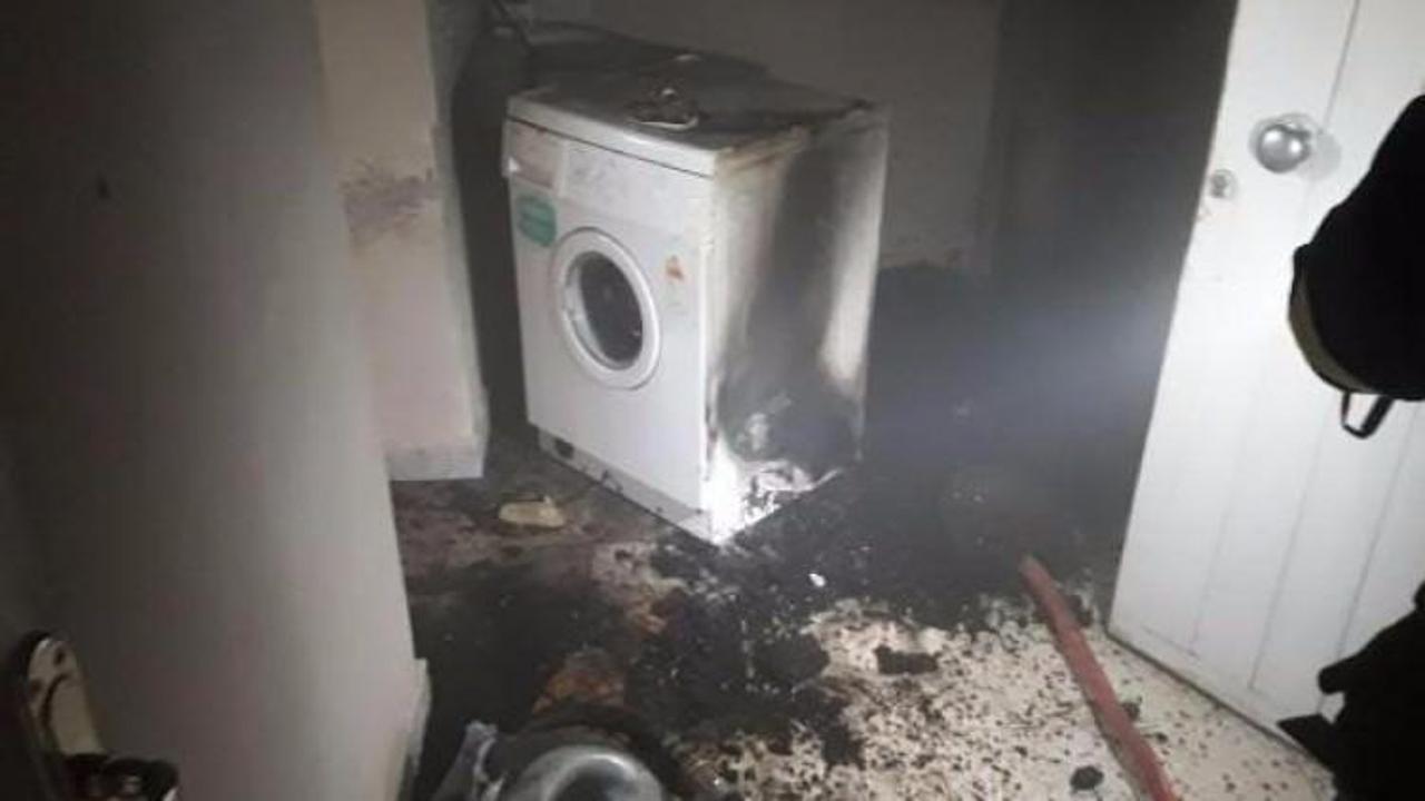 Çamaşır makinesi evi yakıyordu
