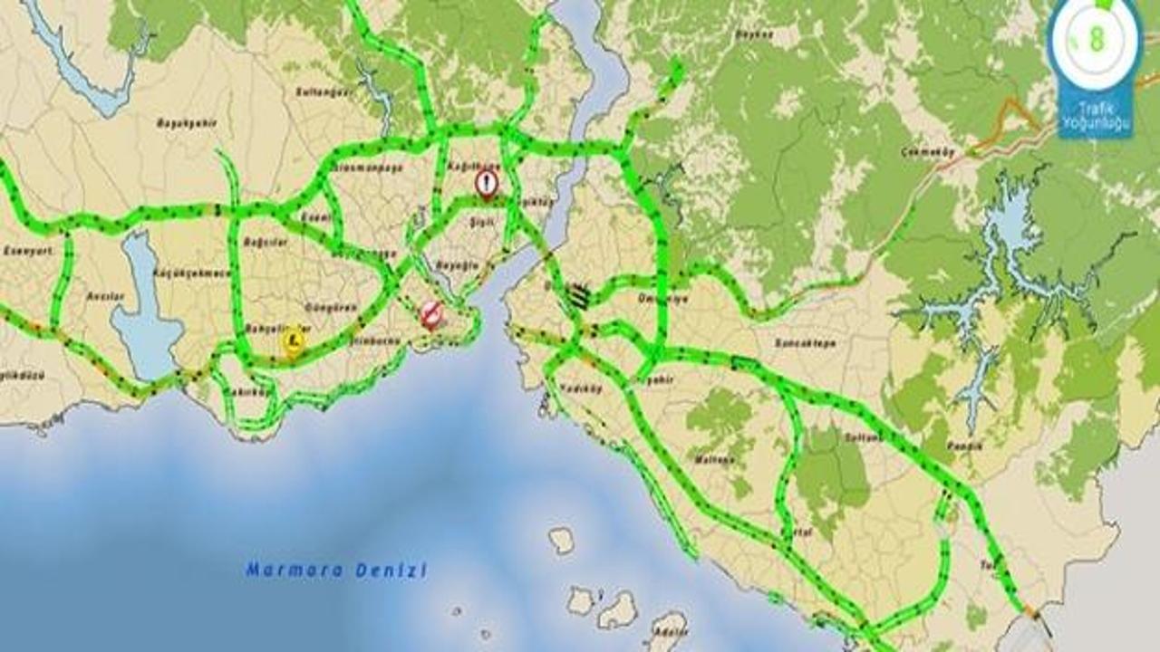 İstanbul trafiği yem yeşil oldu