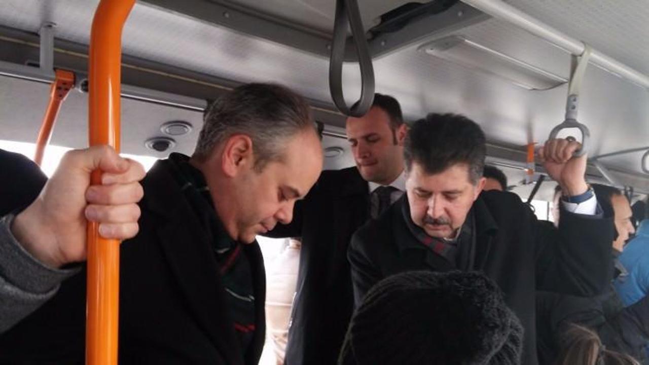 Bakanı Kılıç makam arabasını bırakıp otobüse bindi