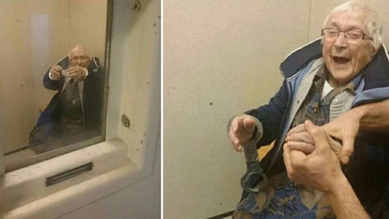 100 yaşındaki kadın polise kendini tutuklattı!