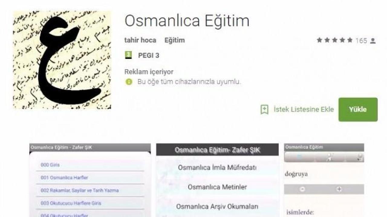 Osmanlıca Eğitim uygulaması yayınlandı