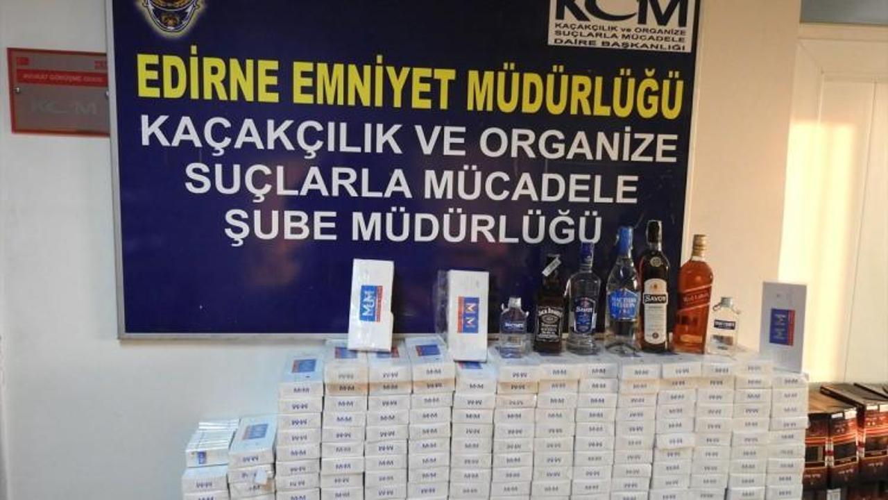 Edirne'de kaçak içki ve sigara operasyonu