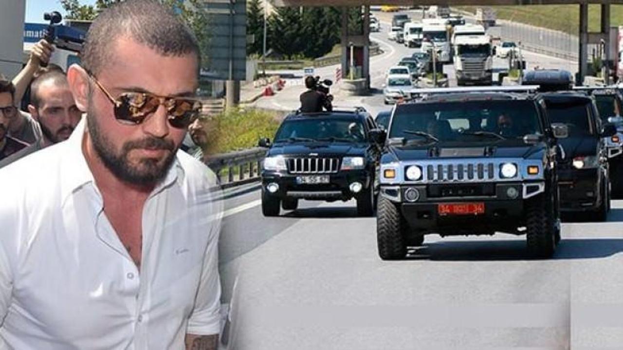 10 aylık hapis i&ccedil;in 100 ara&ccedil;lık konvoyla geldi!