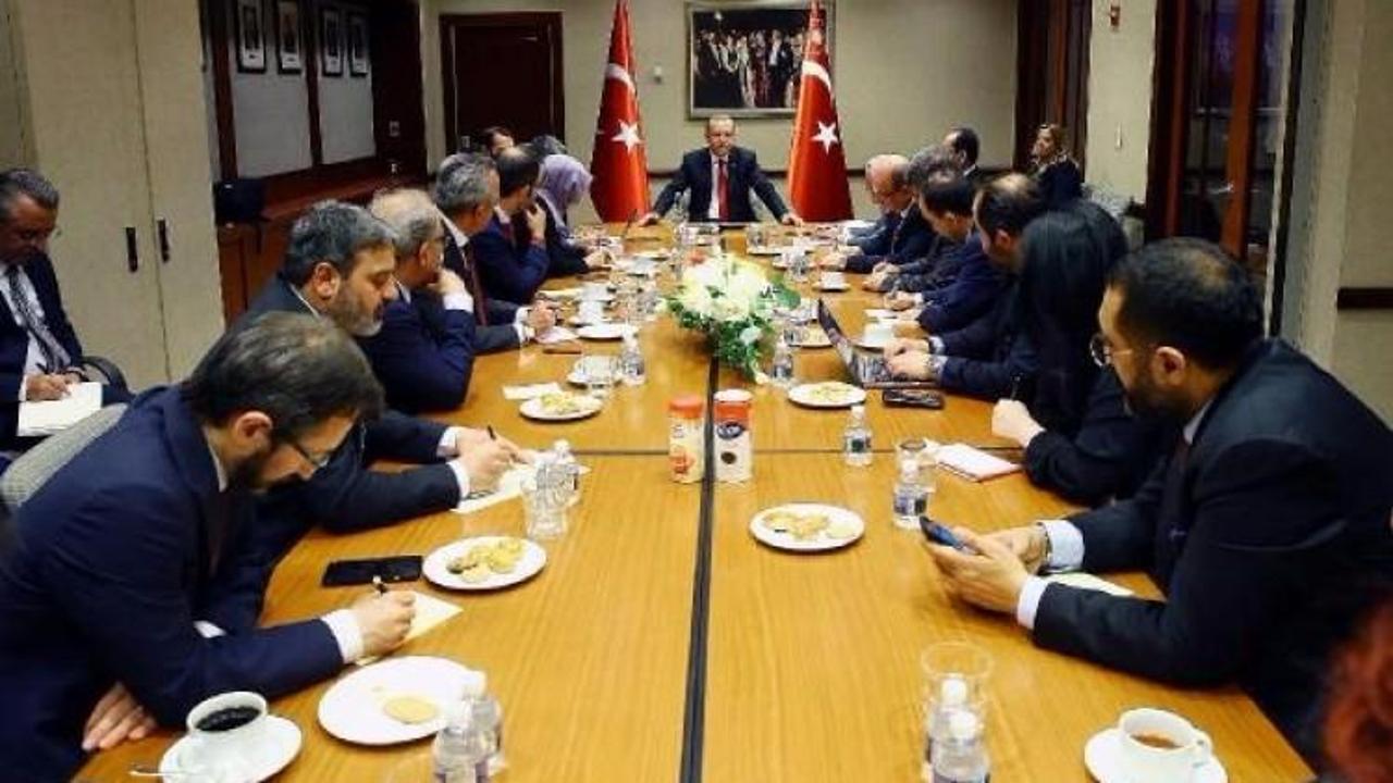 Erdoğan ABD'de gazeteciler ile sohbet etti