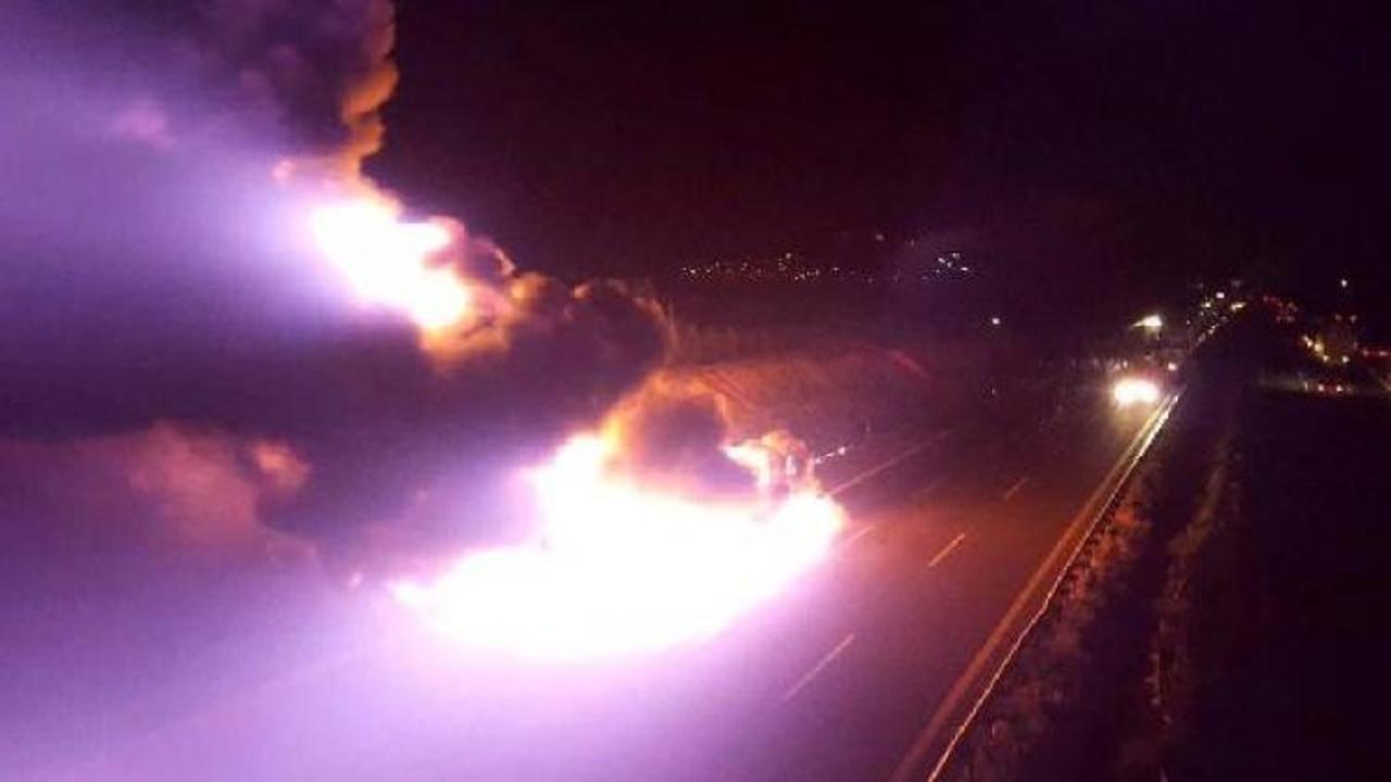 Gaziantep'te amonyum nitrat yüklü tankerde yangın