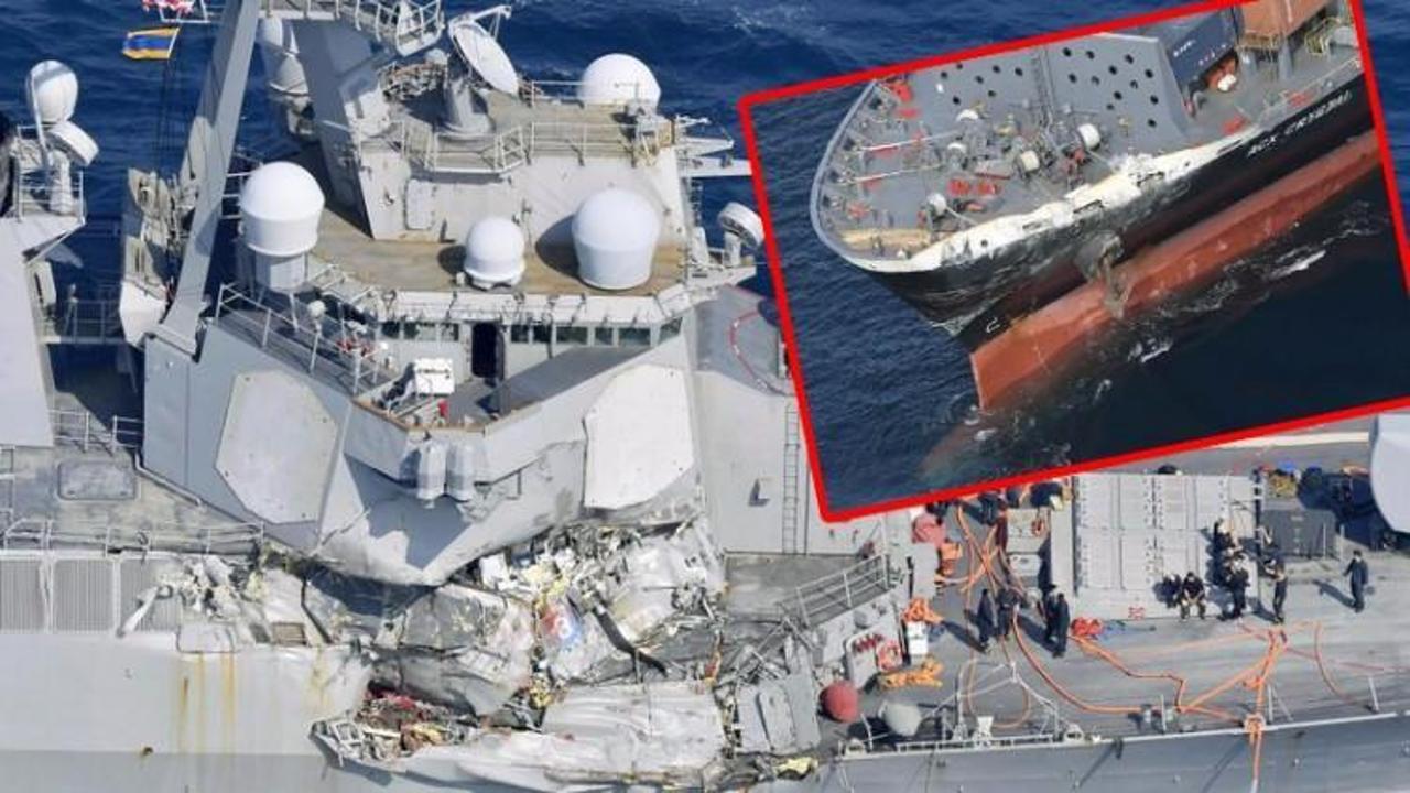 ABD destroyeri ile y&uuml;k gemisi &ccedil;arpıştı!