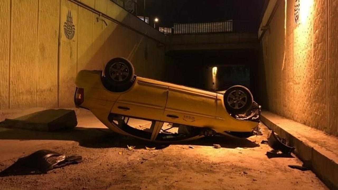 &Uuml;sk&uuml;dar'da taksi alt ge&ccedil;ide d&uuml;şt&uuml;