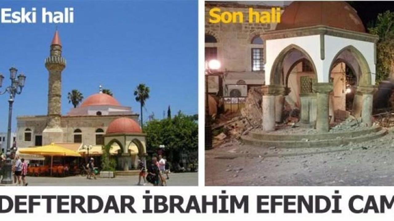 Tarihi cami depremde yıkıldı!