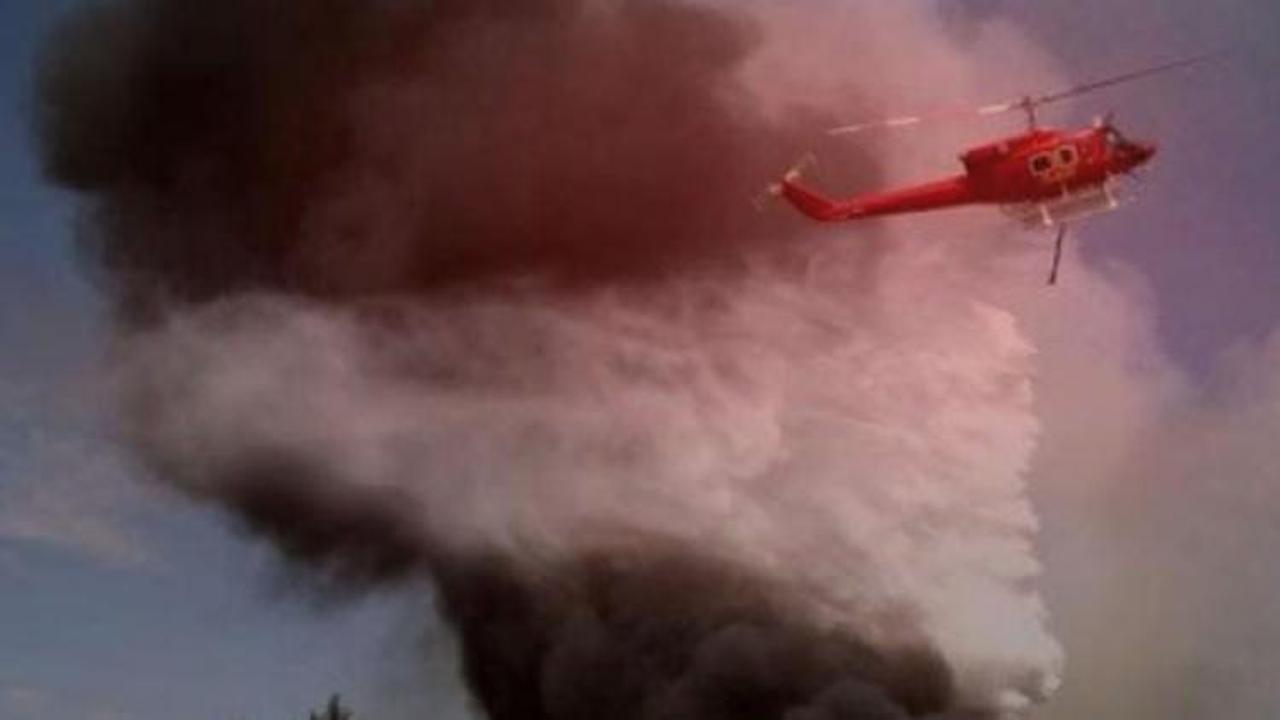 Ev yangınına helikopterli müdahale