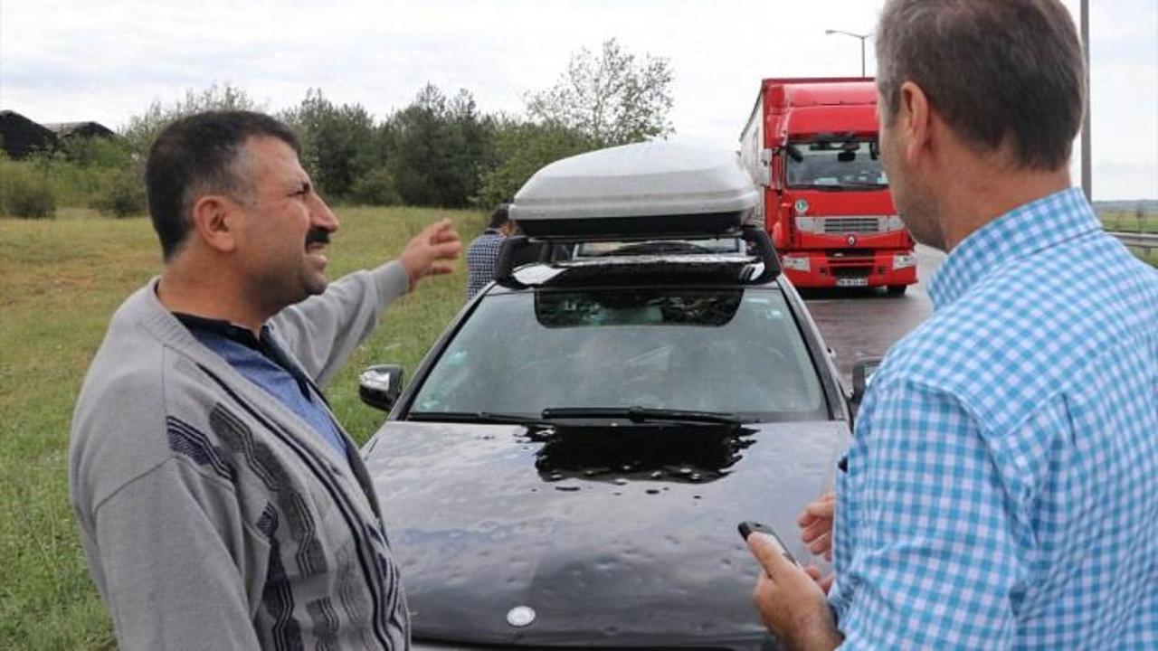 Edirne'de sağanak ve dolu
