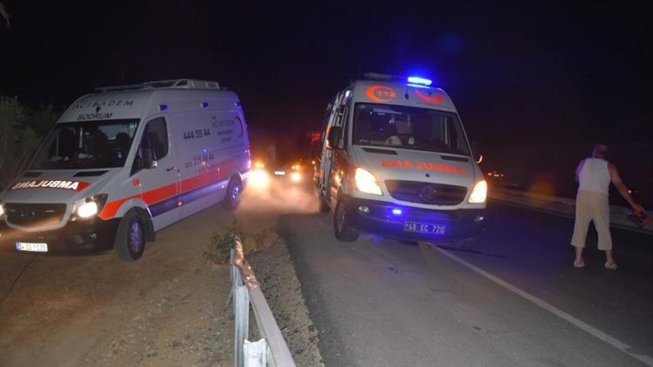 Bodrum'da otomobil evin duvarına çarptı: 1 yaralı