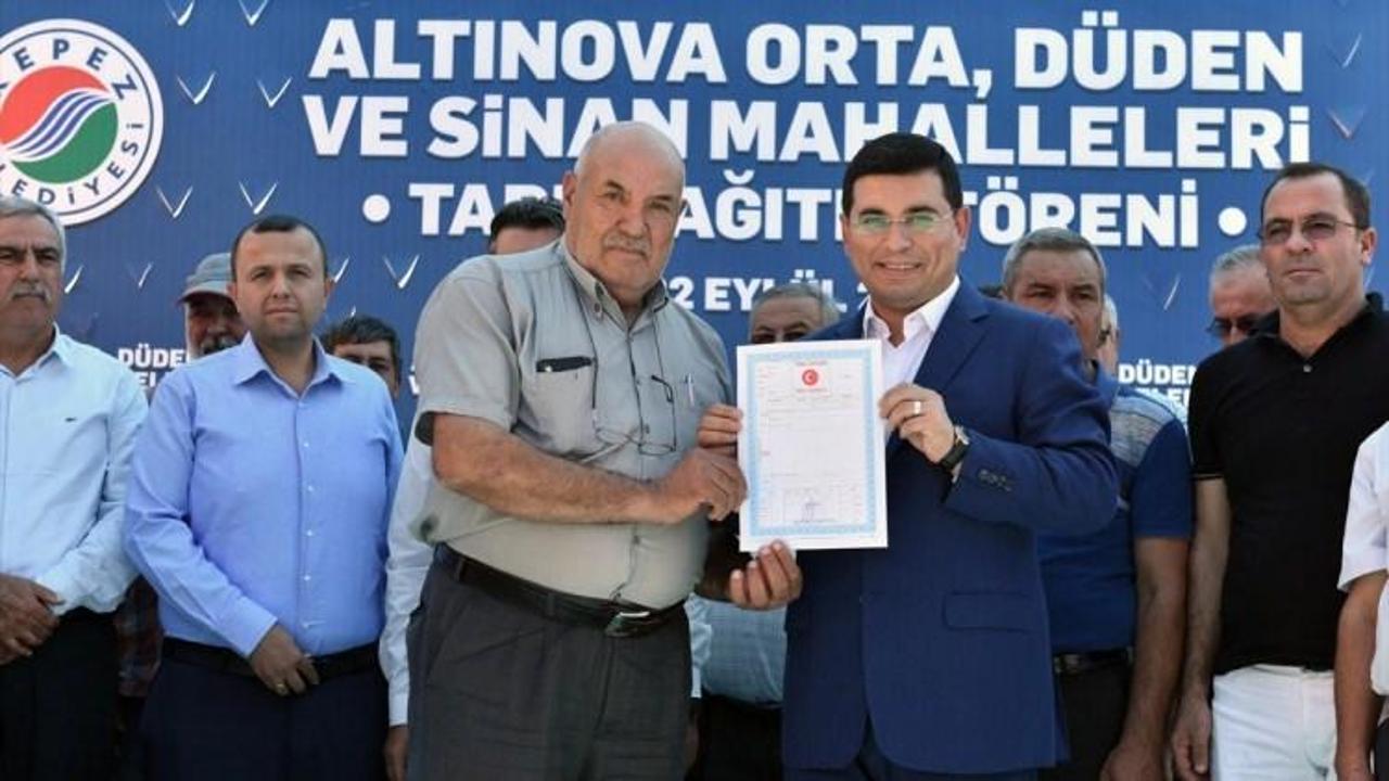 Altınova'da tapu sevinci