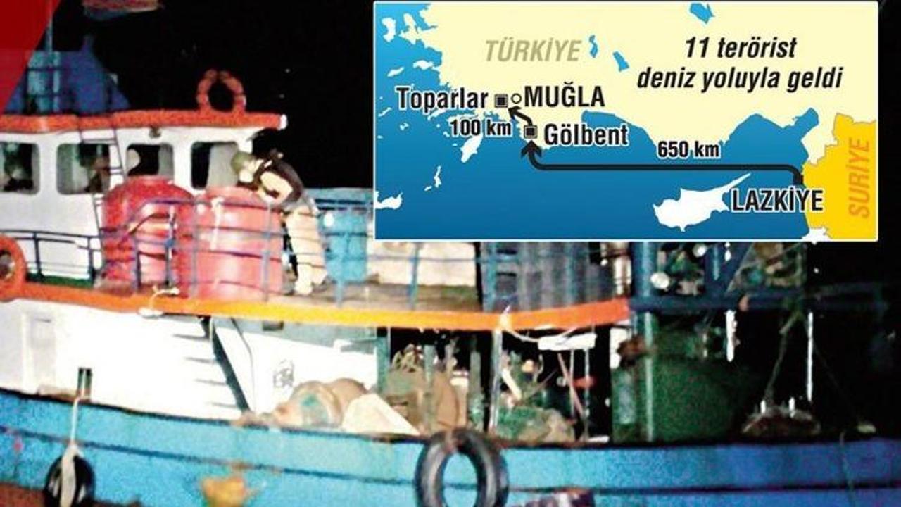 PKK'lı teröristleri Muğla'ya bu tekne getirmiş