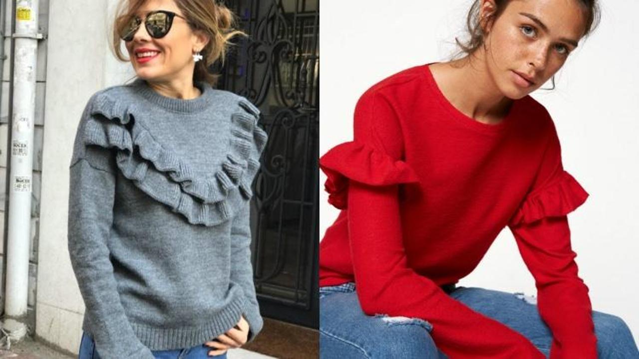 Bu kışın en gözde modası: Fırfırlı kazaklar