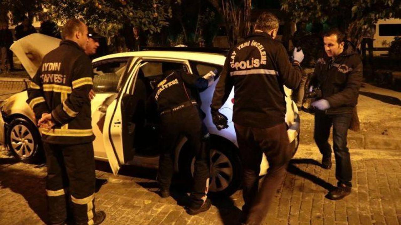 Aydın'da polisin otomobili kundaklandı