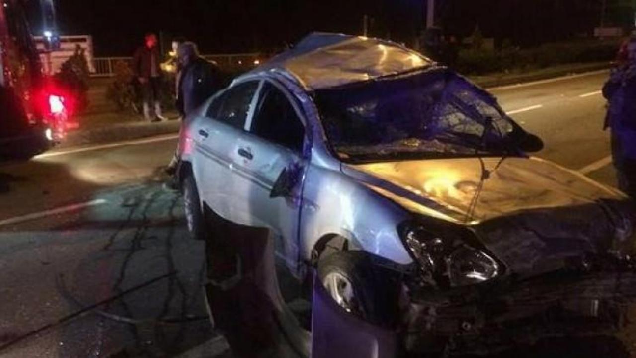 İyidere'de otomobil takla attı: 1 &ouml;l&uuml;, 3 yaralı