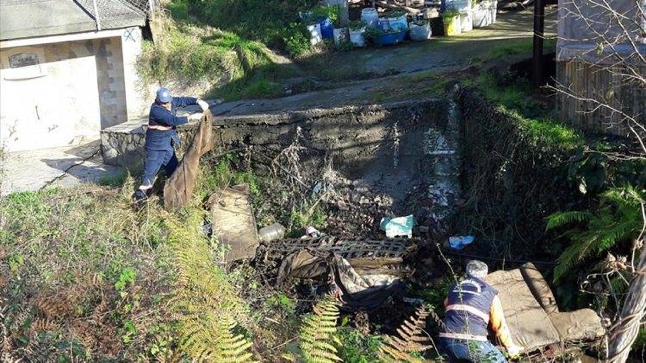 Zonguldak'ta dere yatağından çıkan malzemeler şaşırttı