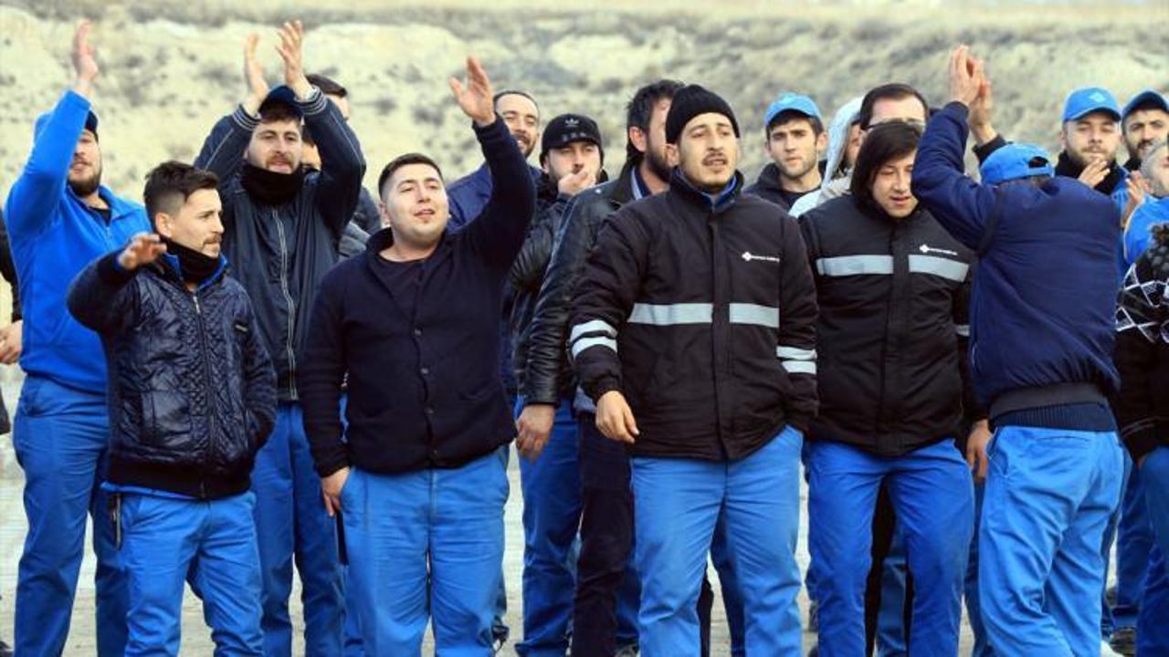 Çankırı'da fabrika işçilerinden eylem