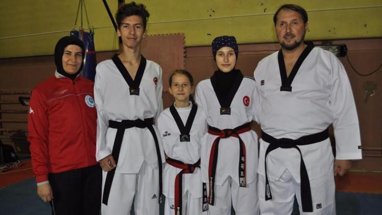  T&uuml;rkiye şampiyonu tekvandocu aile!