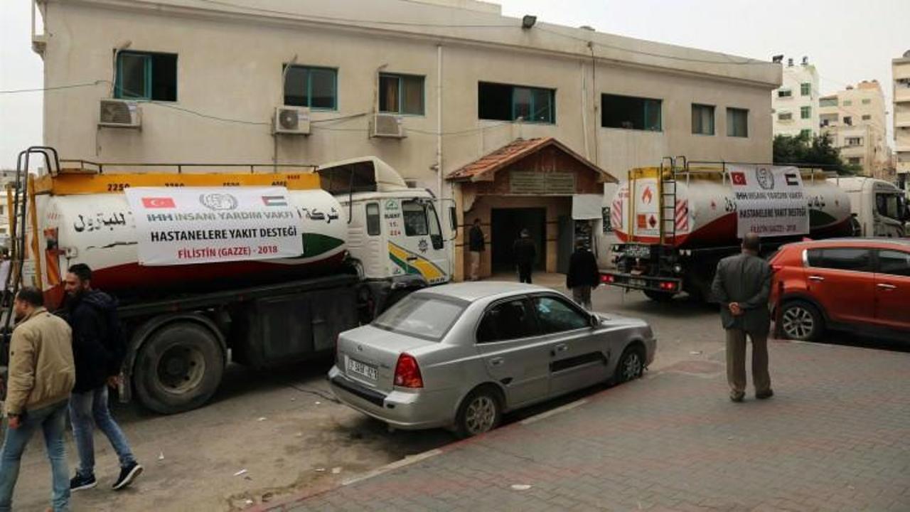Gazze'ye 30 ton akaryakıt yardımı
