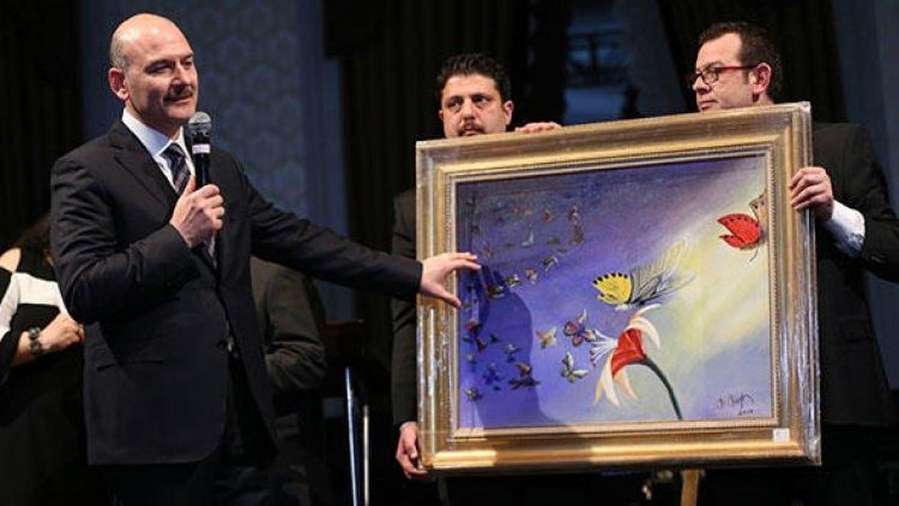 Soylu'nun yaptığı resim 500 bin liraya satıldı
