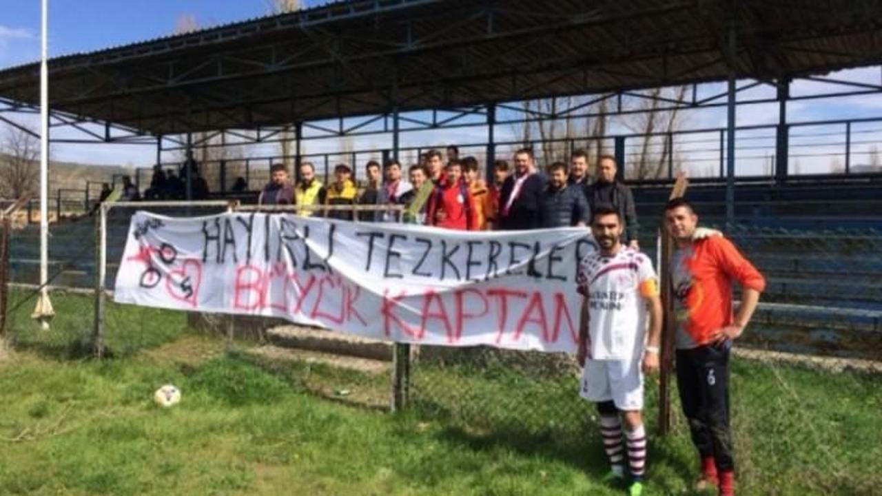 Askere gidecek kaptana taraftarlardan jest