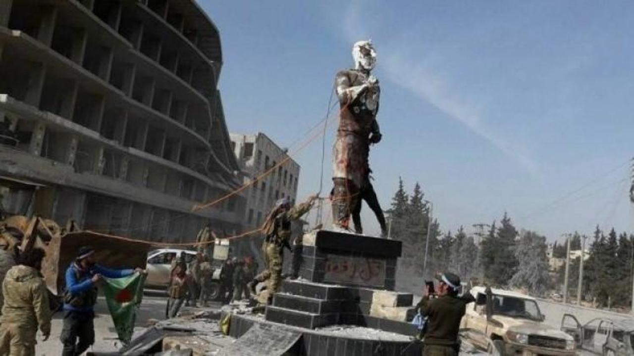 Afrin'de yıkılan heykel Cumhuriyet'i rahatsız etti