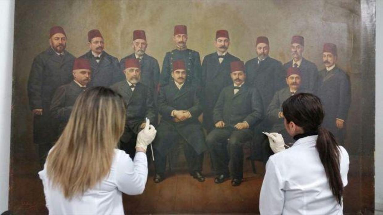 Edirne Belediyesi'ndeki tarihi tablolar restore ediliyor