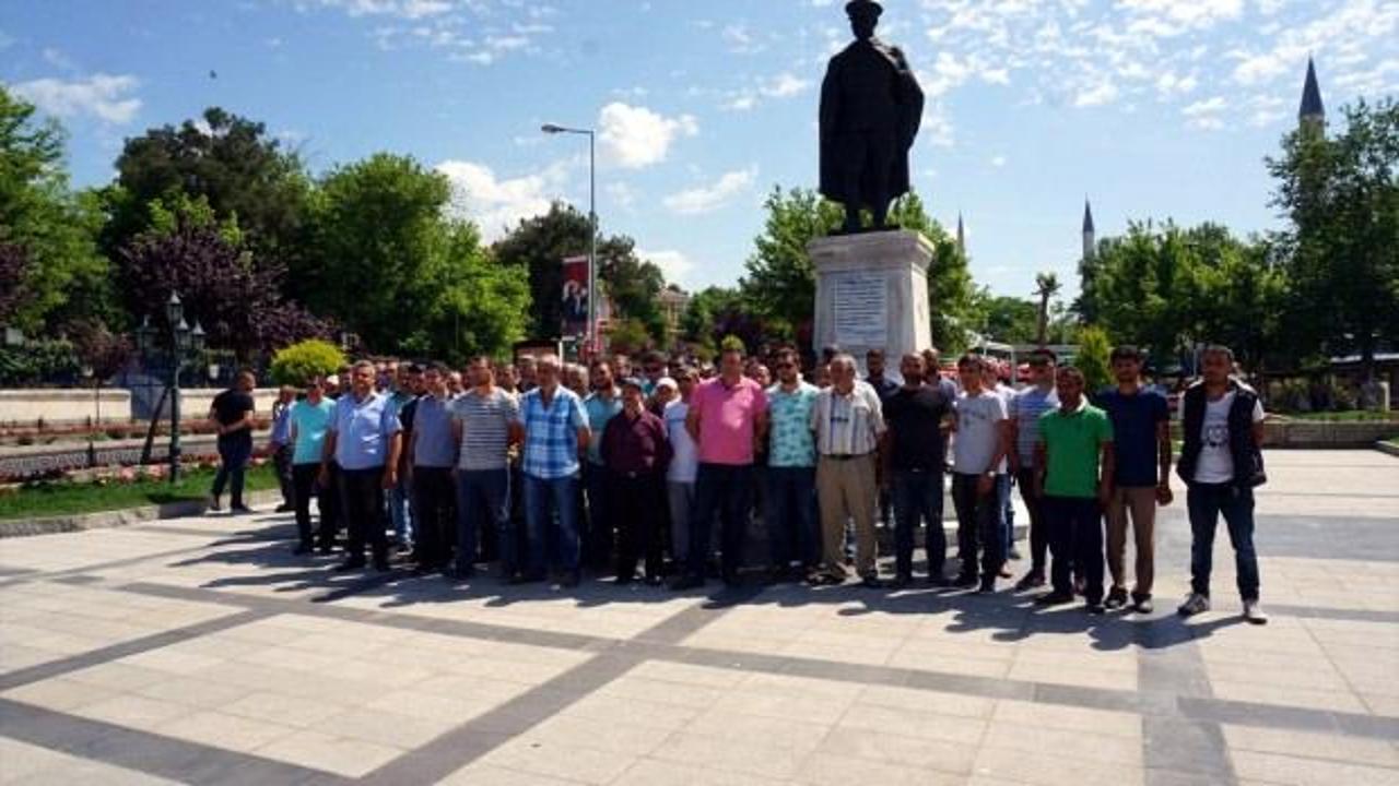 Edirne'de bazı belediye işçilerinden iş bırakma eylemi