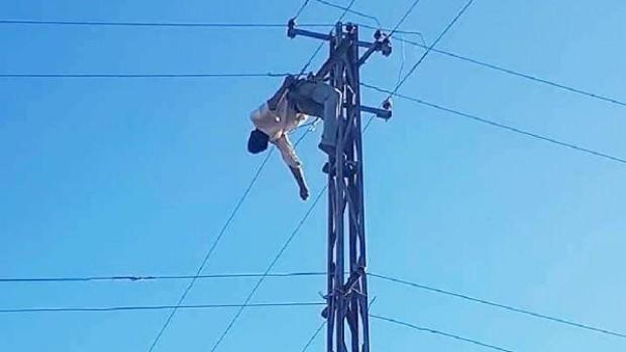 Korkun&ccedil; g&ouml;r&uuml;nt&uuml;! Direkte asılı kaldı