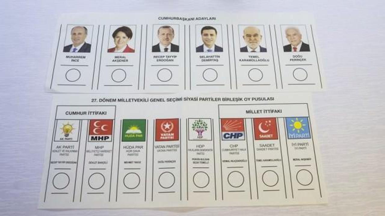 İşte 24 Haziran'da kullanılacak oy pusulaları!
