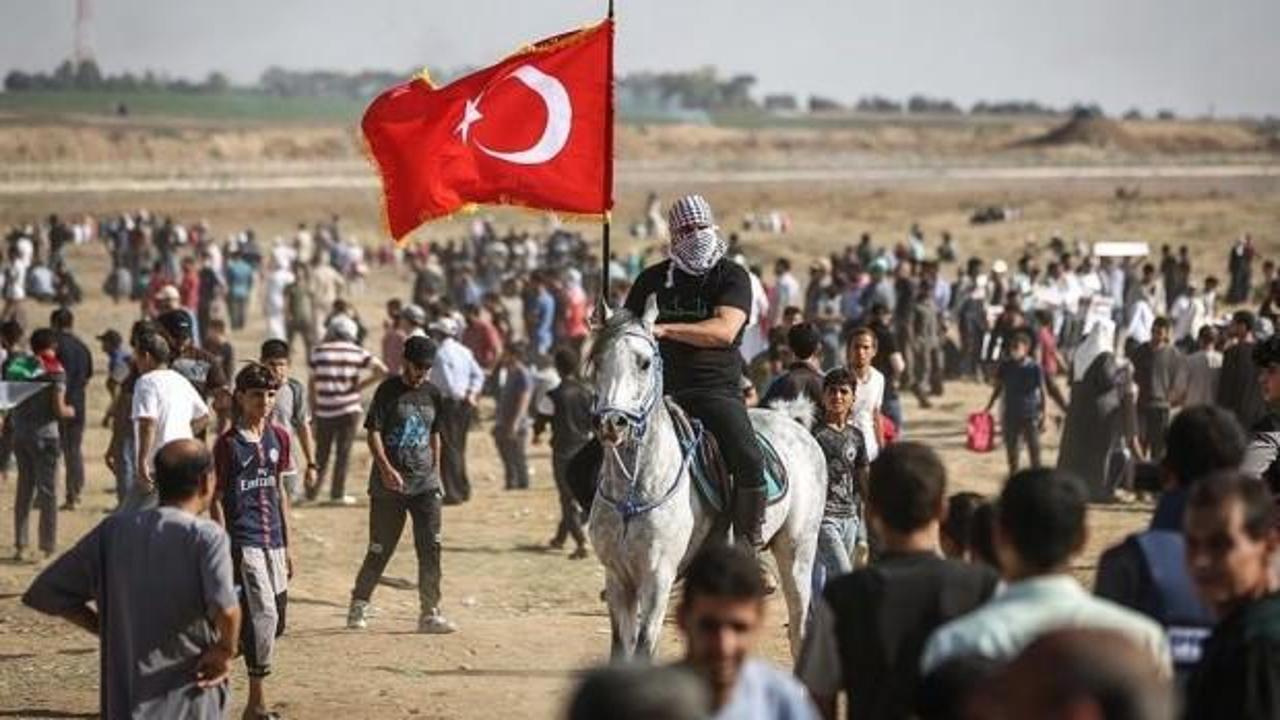Yer: Filistin! Türk bayrağını böyle dalgalandırdı