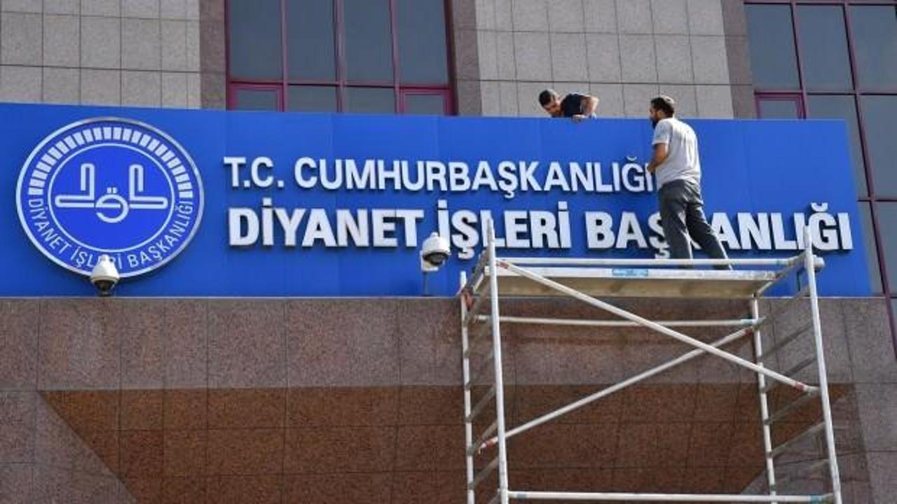 Diyanet İşleri Başkanlığının tabelası değiştirildi