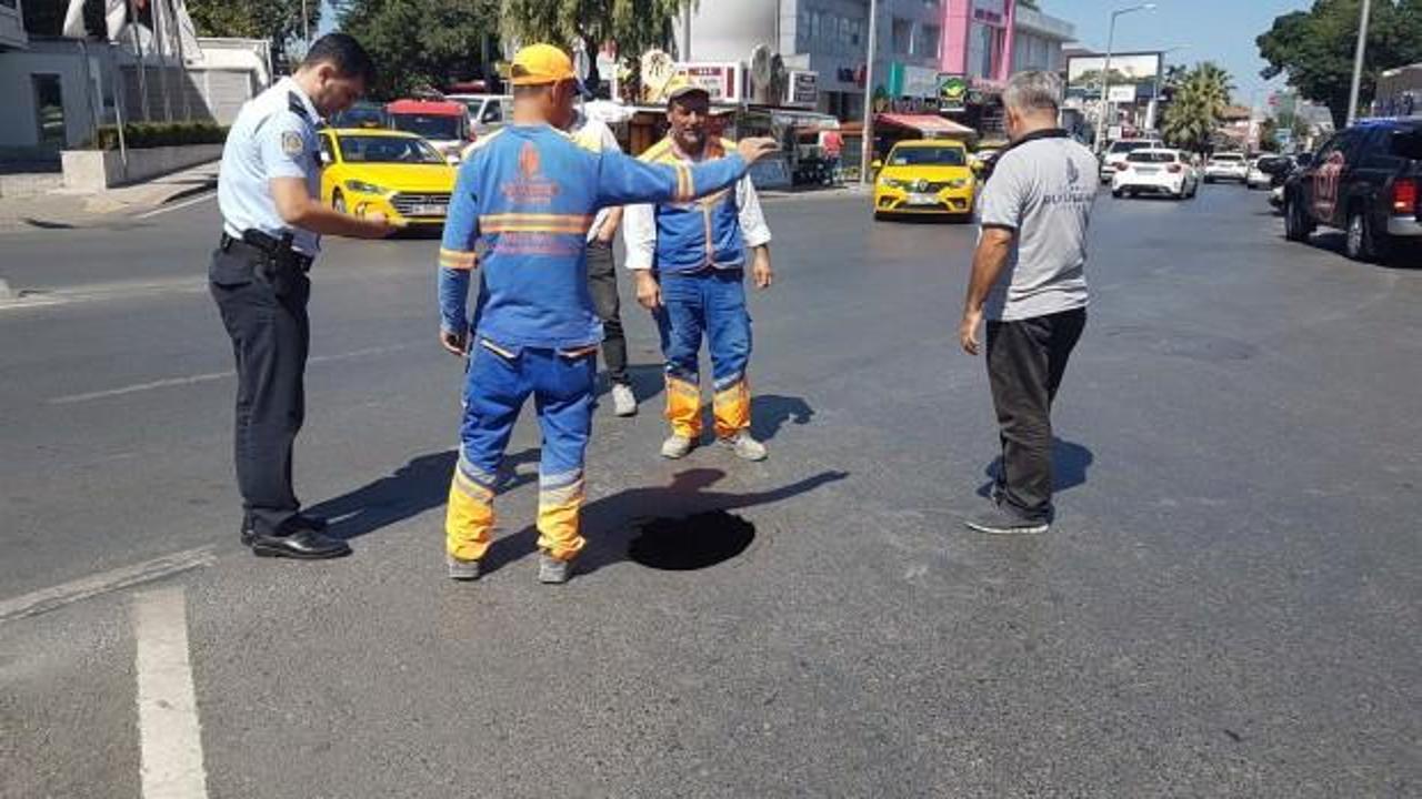 Beşiktaş Nispetiye Caddesi'nde yol çöktü