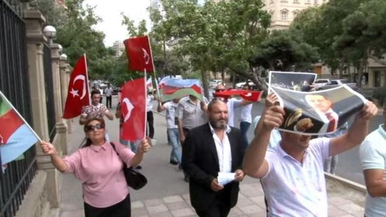 Azerbaycan'da Türkiye'ye destek eylemi!