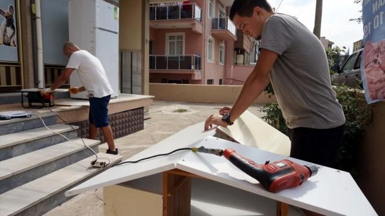 Atık malzemeler sokak hayvanlarına yuva oluyor