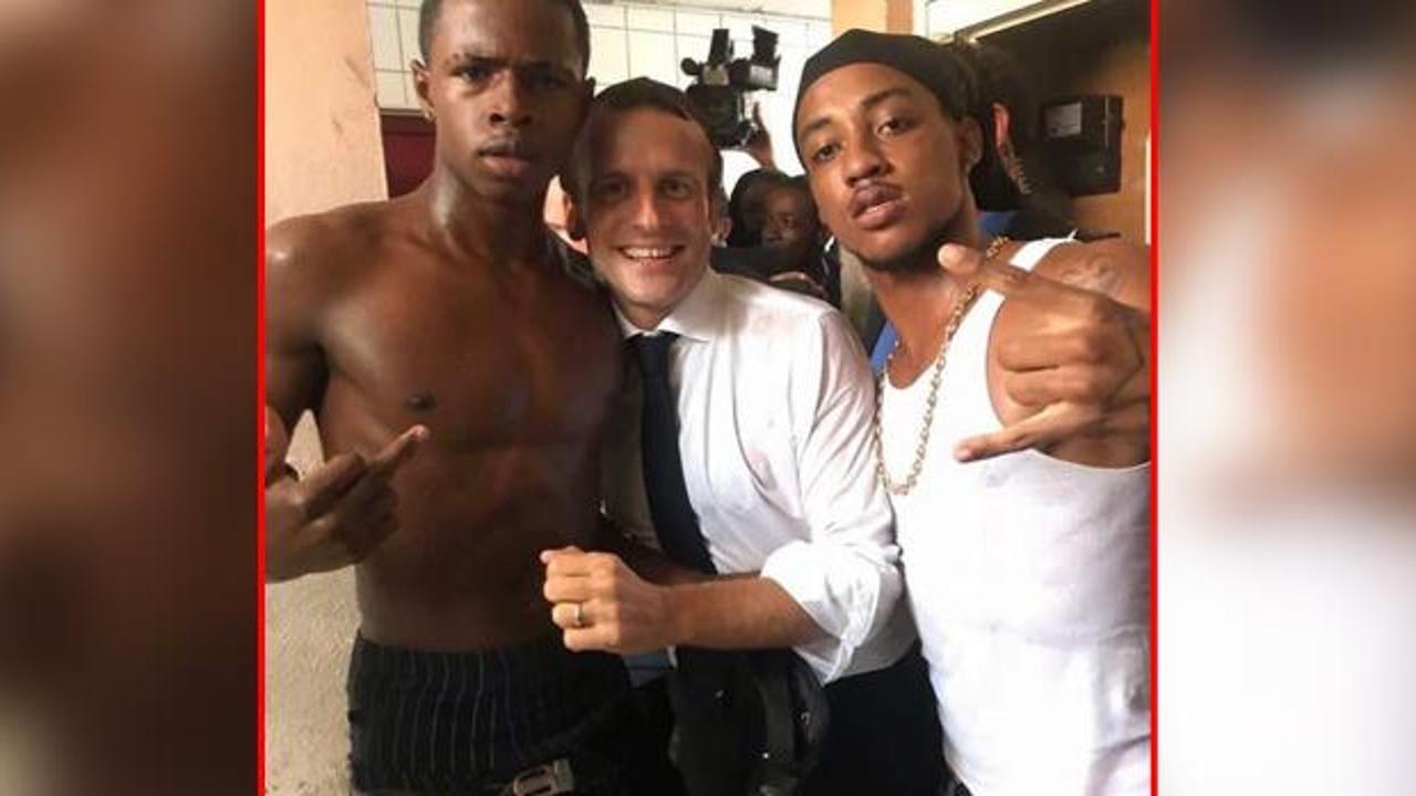 Fransa karıştı! Macron'dan olay görüntüler