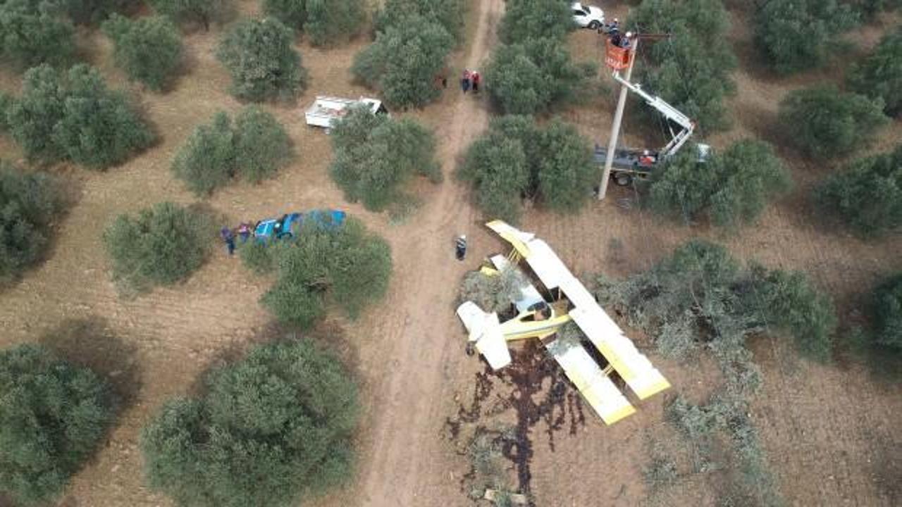 D&uuml;şen u&ccedil;ağın enkazı drone ile g&ouml;r&uuml;nt&uuml;lendi