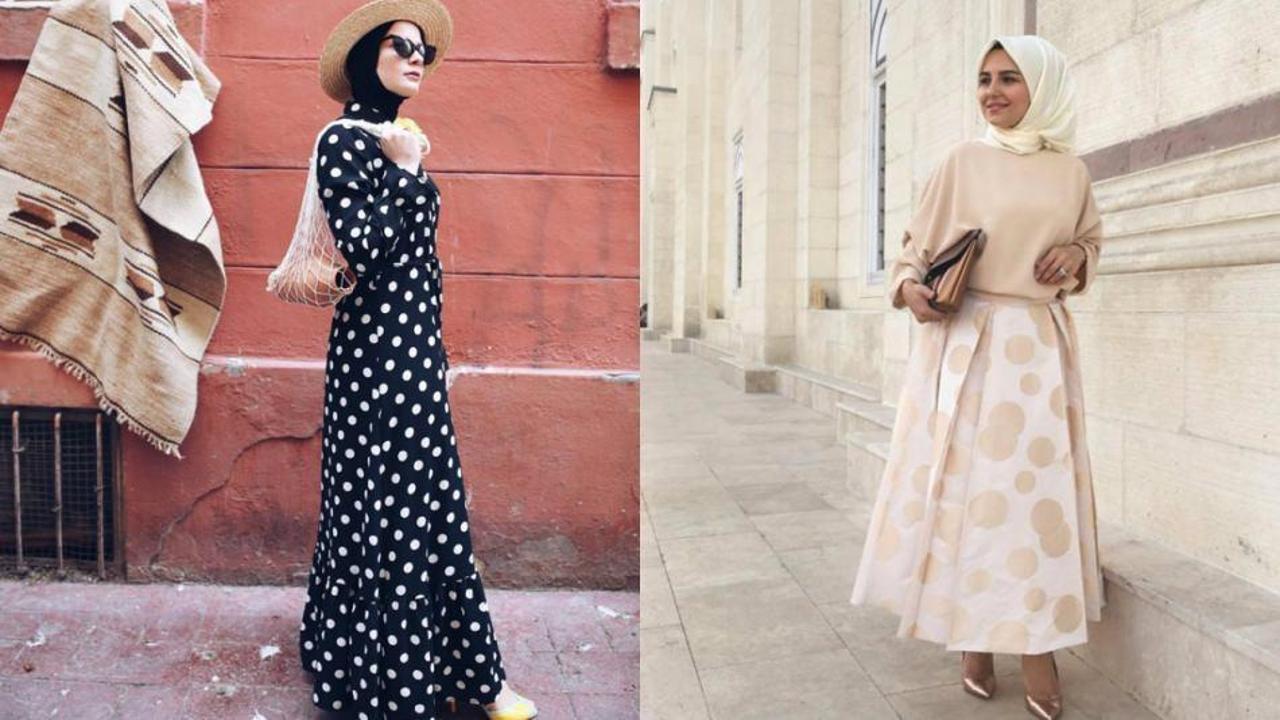 Puantiye desenli kıyafet modelleri