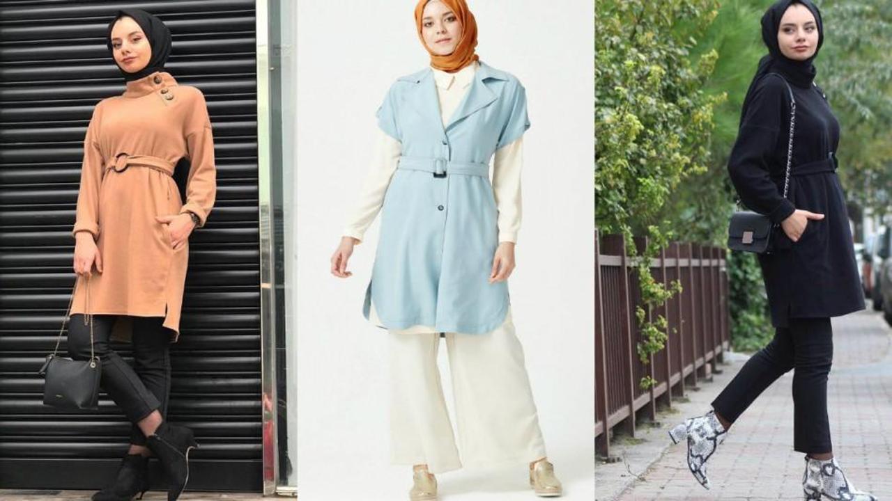 Tokalı kemerli kıyafet modeller